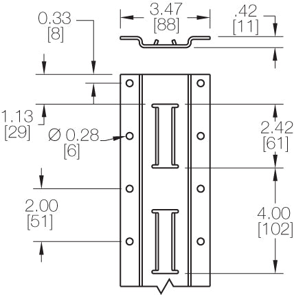 10' Series E Powder Coated Vertical E-track 100 Pack