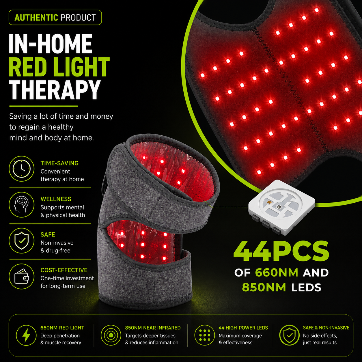 TGP Knee Relief Wrap - Heated Support for Driver Joint Recovery