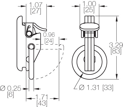 Series E or A Securement Point Fitting w/ 1" Ring. 10 Pack. 2000 WLL